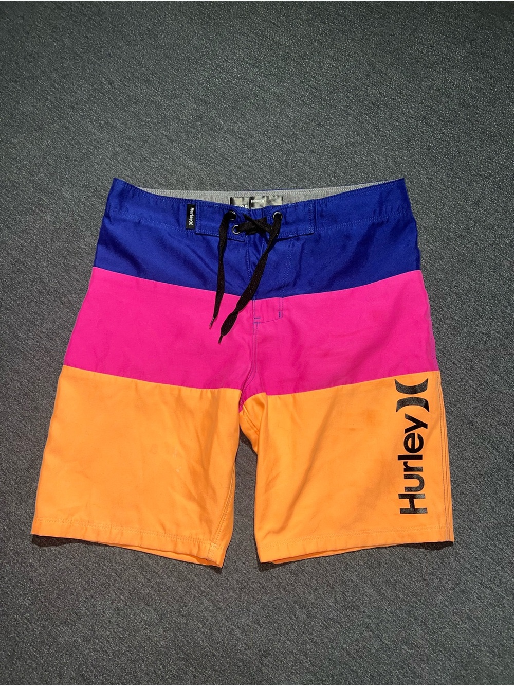 Hurley Men's Colorblock Blue/Pink/Orange Boardshorts